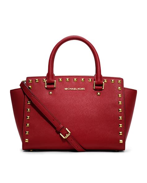 michael kors selma satchel medium red|Michael Kors selma medium black.